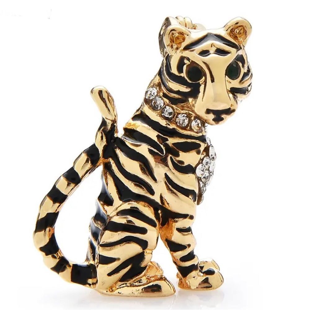 BABY TIGER RHINESTONE BROOCH